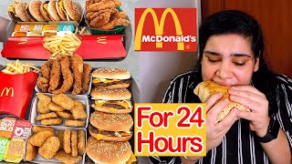 I only ate MC DONALD'S for 24 hours challenge// Challenge Video// Foodiesince96 // 24 HOUR