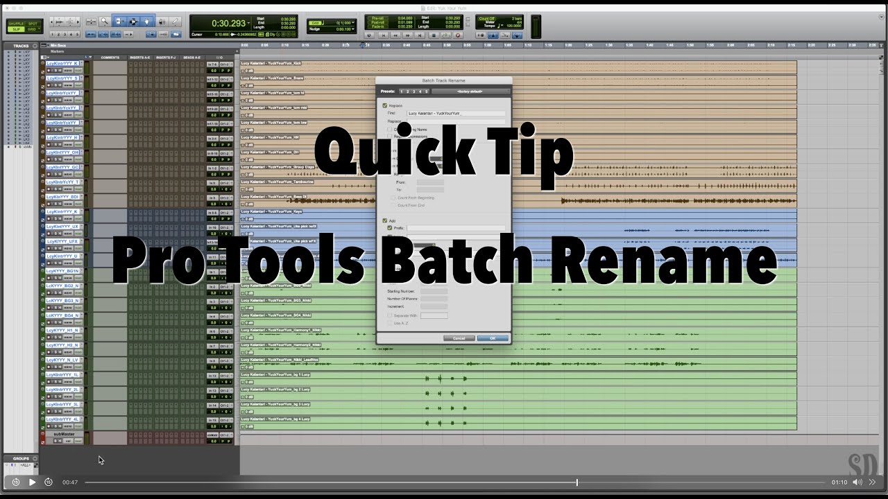 Quick Tip: Pro Tools Batch Rename