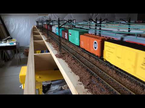 Four-track action on Penn Central / Amtrak layout early 1976