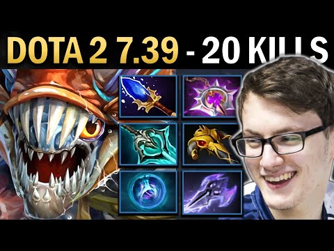 Slark Gameplay Miracle with 20 Kills and Mage Slayer - Dota 2 7.39