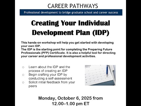 Creating Your Individual Development Plan (IDP) workshop