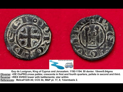 Guy de Lusignan, King of Cyprus and Jerusalem. 1192-1194. BI denier. 18mm/0.84gms