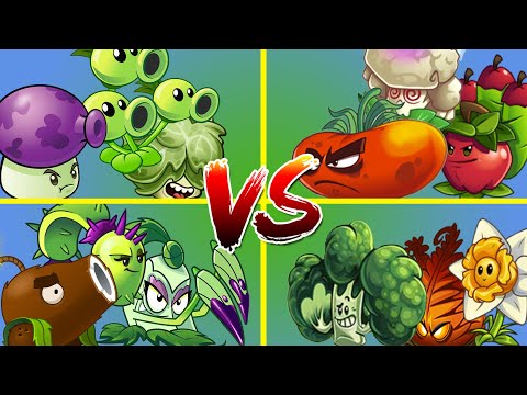 PVZ 2 Battle - 4 Random Team Plants Vs Team Zombies - Which team will win?