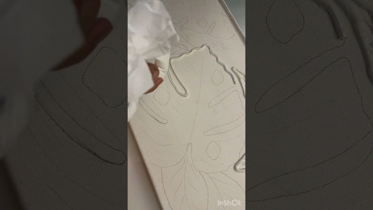 Monstera leaf texture art#artist #textureart #monstera #canvasart #art #acrylicpainting #mirrorwork