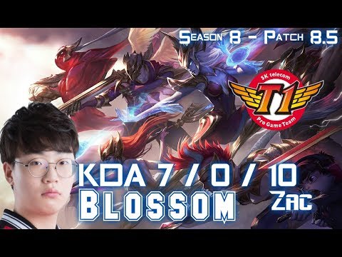 SKT T1 Blossom ZAC vs EVELYNN Jungle - Patch 8.5 KR Ranked