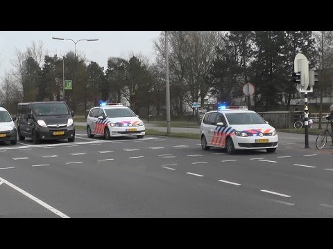 P1, 2x Politie Noodhulp Touran naar verkeersongeval Vrouwenpoortsbrug Leeuwarden
