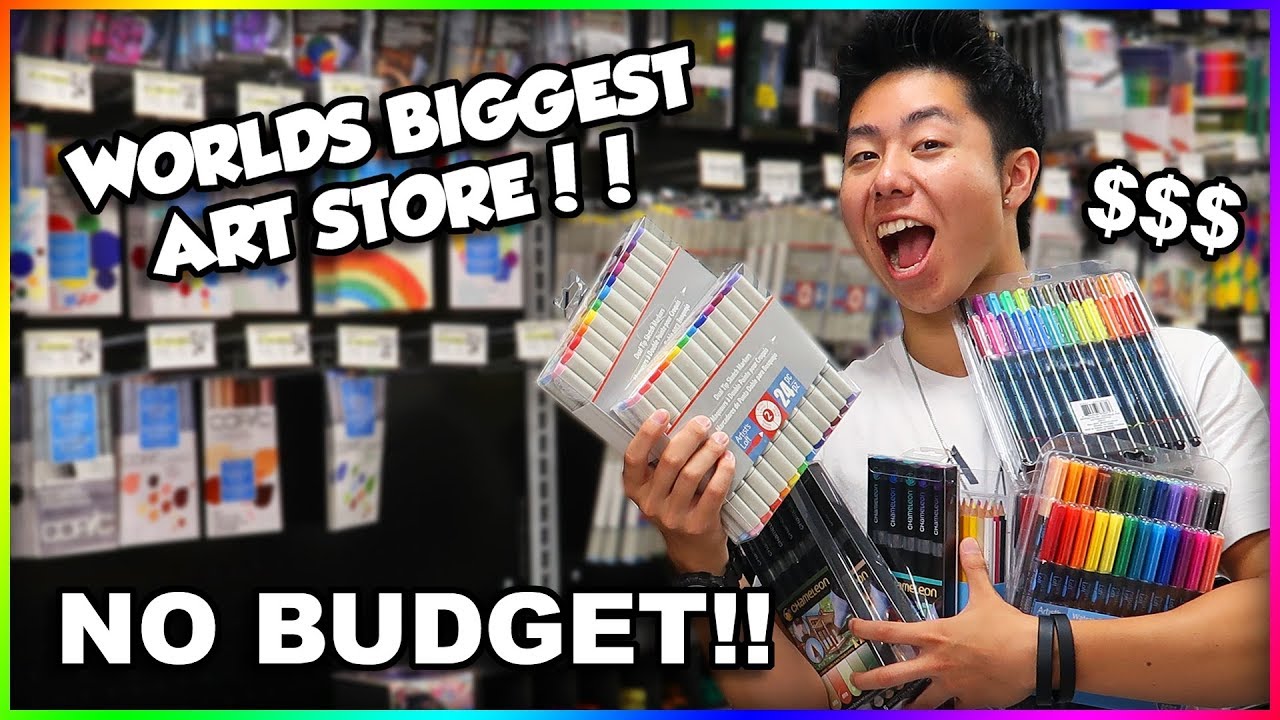 NO BUDGET AT THE ART SUPPLY STORE SHOPPING SPREE + HUGE GIVEAWAY!!