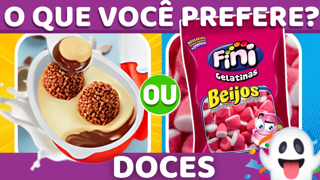 🔁 O QUE VOCÊ PREFERE? 🍭 EDIÇÃO DOCES | jogo das escolhas quiz | qual doce você prefere?