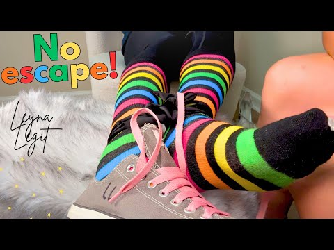 Cute Socks & Sensitive Soles 🌈 ASMR Tickling Sounds