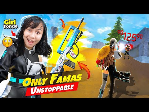 Girl Tonde Famas Only in Solo Vs Squad with New Rampage Free Bundle 😍 Free Fire Max