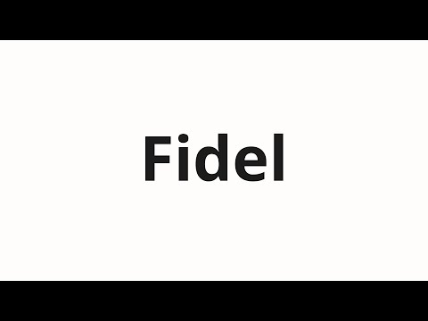 How to pronounce Fidel
