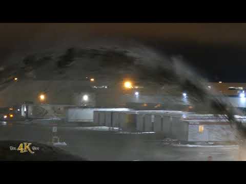 Snowplow video 18 - Viewer gets snow blown in the face during industrial lot job