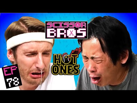 We Did the HOT ONES Challenge. HELP! | Scissor Bros w/ Steebee Weebee & Jeremiah Watkins | Ep 78