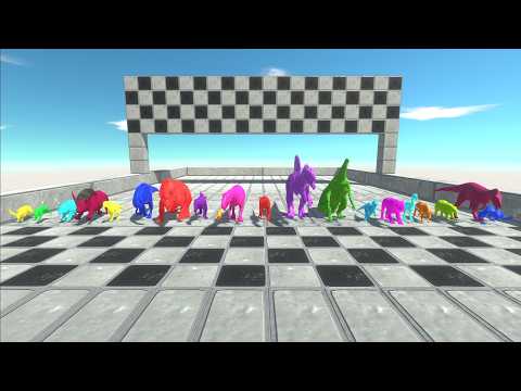 20 Random Neon Units Deathfall Speed Race - Animal Revolt Battle Simulator