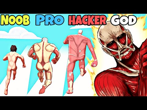 NOOB vs PRO vs HACKER vs GOD in Titan Rush 3D (New Update)