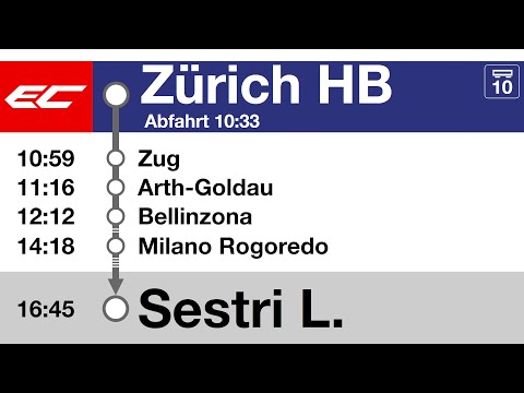 SBB FFS Ansagen/annunci »  EuroCity Zürich HB — Sestri Levante (2023) | Wochenende | SLBahnen