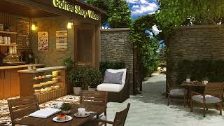 Morning Spring Jazz 🌸 Gentle Jazz Music at Cozy Outdoor Coffee Shop for Work, Study