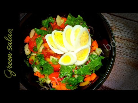 green salad recipe. healthy salad, how to make tasty salad.