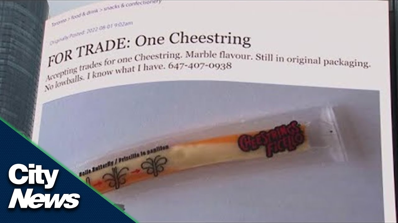 Man buys billboard to trade single cheese string - YouTube