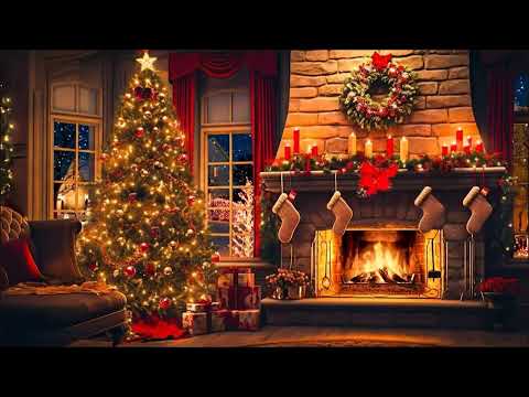 3 Hours Classic Christmas Songs with Fireplace 🔥By Frank Sinatra, Nat King Cole, Bings Crosby🎄