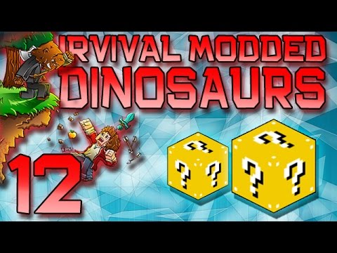 Minecraft: Modded Dinosaur Survival Let's Play w/Mitch! Ep. 12 - Lucky Block Mayhem!