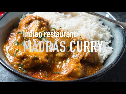 Indian restaurant chicken madras curry