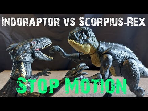 Jurassic world - Stop Motion - INDORAPTOR vs SCORPIUS REX!!