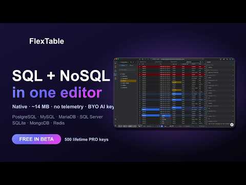 FlexTable - SQL & NoSQL database client, one editor Demo Video