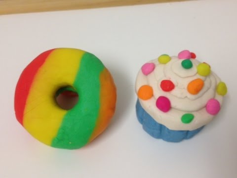 معجون اطفال عمل الكب كيك والدونالد play doh make cupcake and donuts