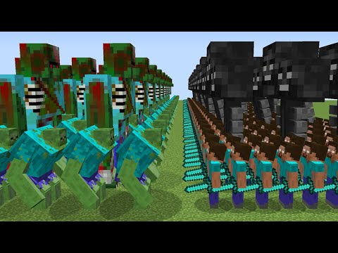 HEROBRİNE ORDUSU VS MUTANT ZOMBİ ORDUSU 😱 - Minecraft