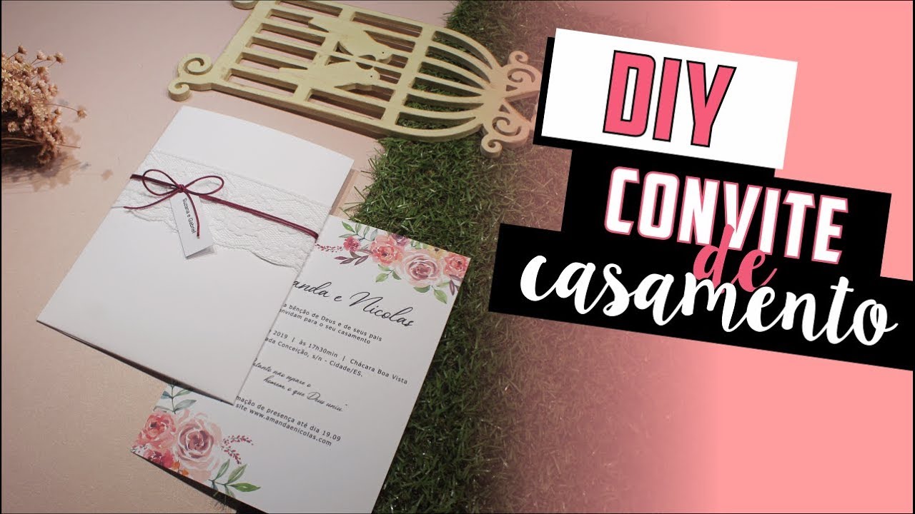 Como fazer Convite de Casamento Floral? - DIY | Faça você mesmo | Tutoriais [casamento]