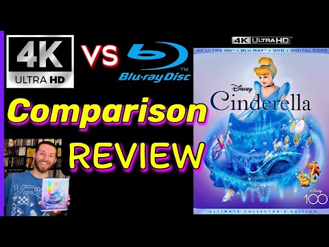 Cinderella 4K UHD Blu Ray Review Disney Exclusive 4K vs Blu Ray Image Comparisons Analysis, Unboxing