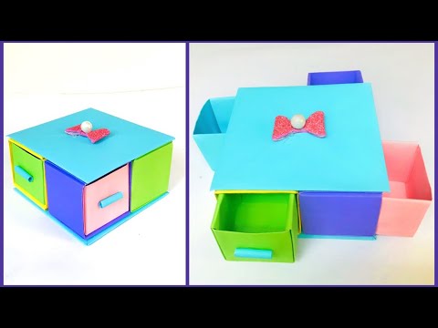 How to make Origami Secret Drawer Box Tutorial / DIY Origami Storage Organizer Box
