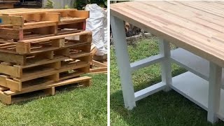 How to reuse pallets to make a kitchen island