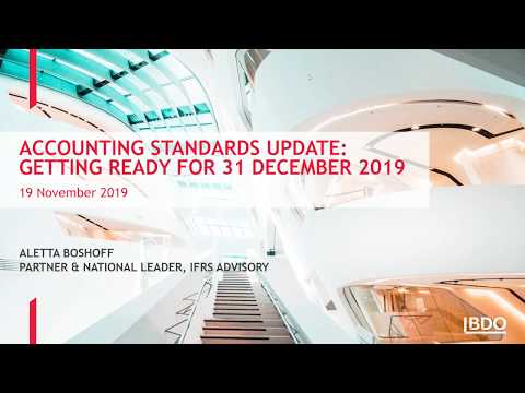 Accounting Standards Update - Getting Ready for 31 December 2019
