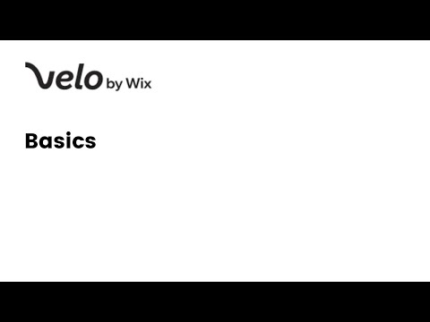 Velo by Wix: Basics