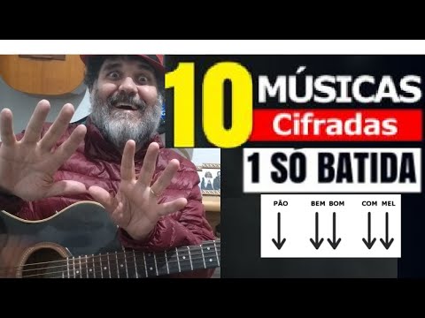 COMO TOCAR 10 MUSICAS COM A  MESMA BATIDA - Violão iniciante.  NOTA 10