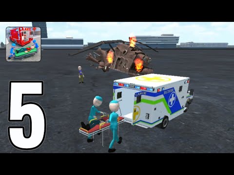 Stickman Ambulance Roof Jumping - Gameplay Walkthrough Part 5 - Mission 21-25 (iOS, Android).
