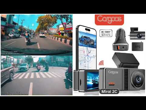 Rekomendasi Dashcam Mobil Terbaik! Cargoos Mirai 2C 4K+1080P Dual Kamera GPS & WiFi