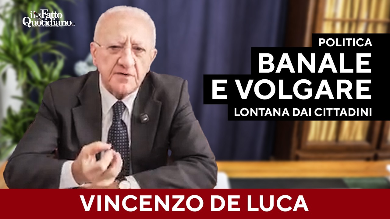 De Luca sulla sicurezza: "I cittadini si sentono persi e abbandonati. Lo Stato è carente"