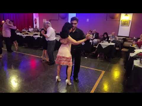 Miriam Pincen dancing Troilo tango vals with Srini en Lo de Celia milonga Barajando Sept 22 2019