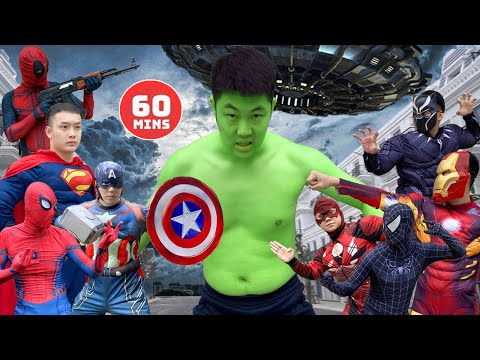 Hulk vs Spiderman vs Superman vs Iron man vs She-Hulk : Superheroes Epic Battle 2 (Compilation #60p)