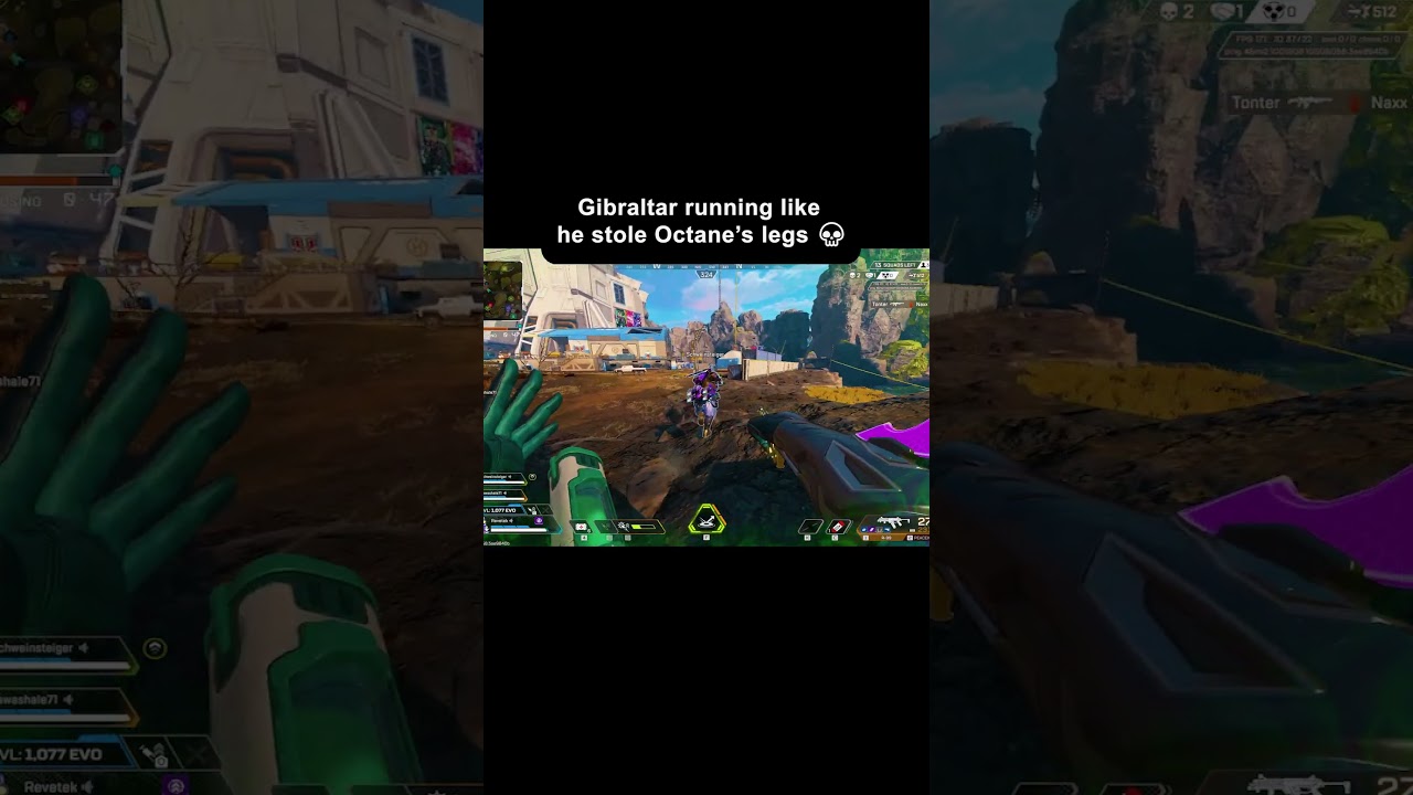 Gibraltar vs Octane Speed #apexlegends #shorts