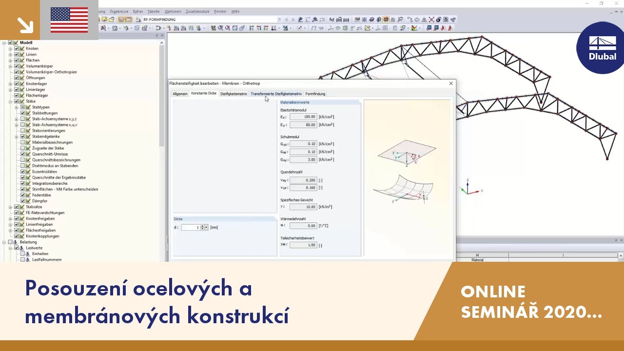 Posouzení ocelových a membránových konstrukcí  | RFEM | Online seminář | 15.12.2020 | 1/4