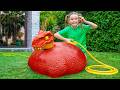 Stretchy Dinosaur Toys Water Experiment And Fun Kids Stories