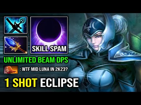 How to Solo Mid Luna Against Lina with 1 Shot Eclipse Beam Full Magical Skill Spam Dota 2