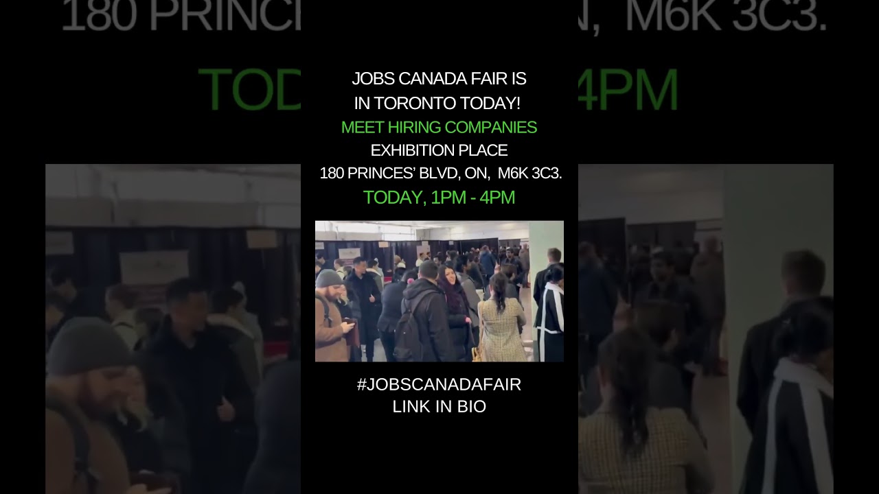 JOBS CANADA FAIR IN TORONTO TODAY! Meet Toronto's Hiring Companies! #Toronto #Careerfair Today.1-4pm