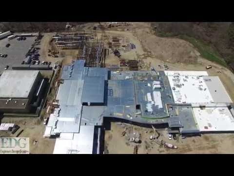 Abington, MA Middle/High School construction aerial footage