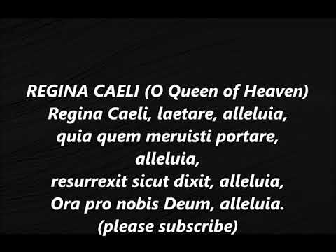 REGINA CAELI Coeli O Queen of Heaven Song Lyrics words text Easter laetare alleluia May Crown