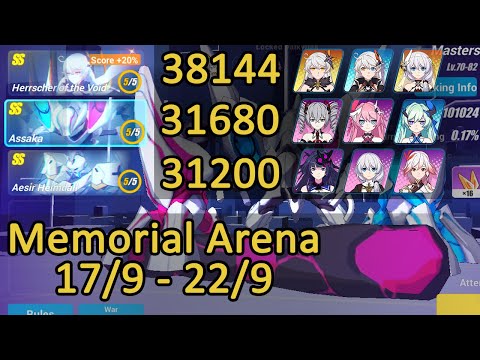 HotV 38144 (+20%), Assaka 31680, Heimdall 31200 | 101k Memorial Arena Honkai Impact 3